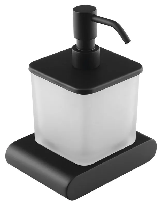 Časově Omezené Sapho FLORI dávkovač mýdla, 300 ml, mléčné sklo, černá mat RF019/15