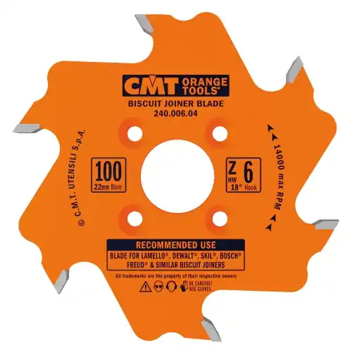 Kotouč lamelovací pro lamelové spoje - D100x3,96 d22 Z6 HM střídavý zub CMT Super Cena