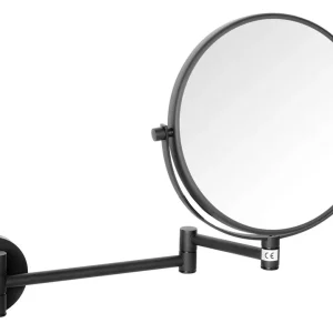 Ihned K Objednání Sapho X-ROUND BLACK kosmetické zrcátko závěsné, Ø 200mm, oboustranné, černá mat XR006B
