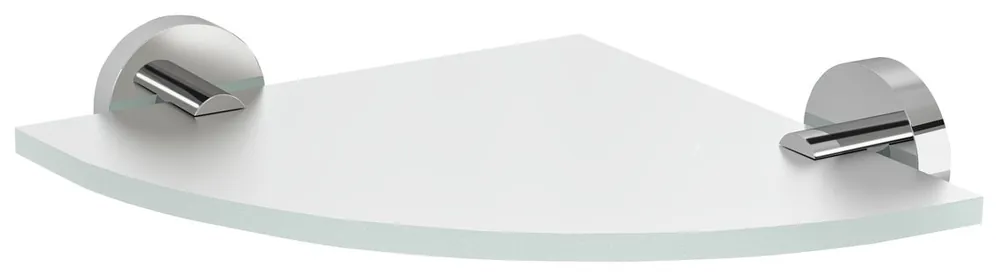 Tovární Cena Sapho X-ROUND skleněná police rohová, čtvrtkruhová 200x200mm, chrom/mléčné sklo XR009-01