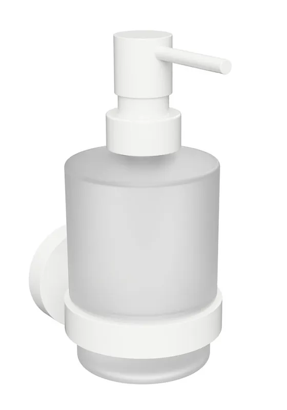 Sapho X-ROUND WHITE dávkovač mýdla 200ml, mléčné sklo, bílá mat XR103W Nová Kolekce