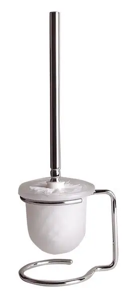 Dokud Zásoby Vydrží Sapho X-ROUND E WC štětka na postavení, mléčné sklo, chrom XR302
