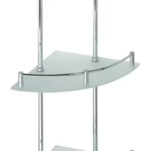 Zlevněný Sapho X-ROUND E skl. polička roh. trojitá s hrazdou, 270x660x355mm, chrom XR606