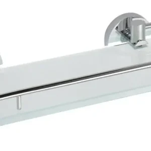 Časově Omezené Sapho X-ROUND E skleněná polička s výklopnou hrazdou 300x130mm, mléčné sklo, chrom XR607