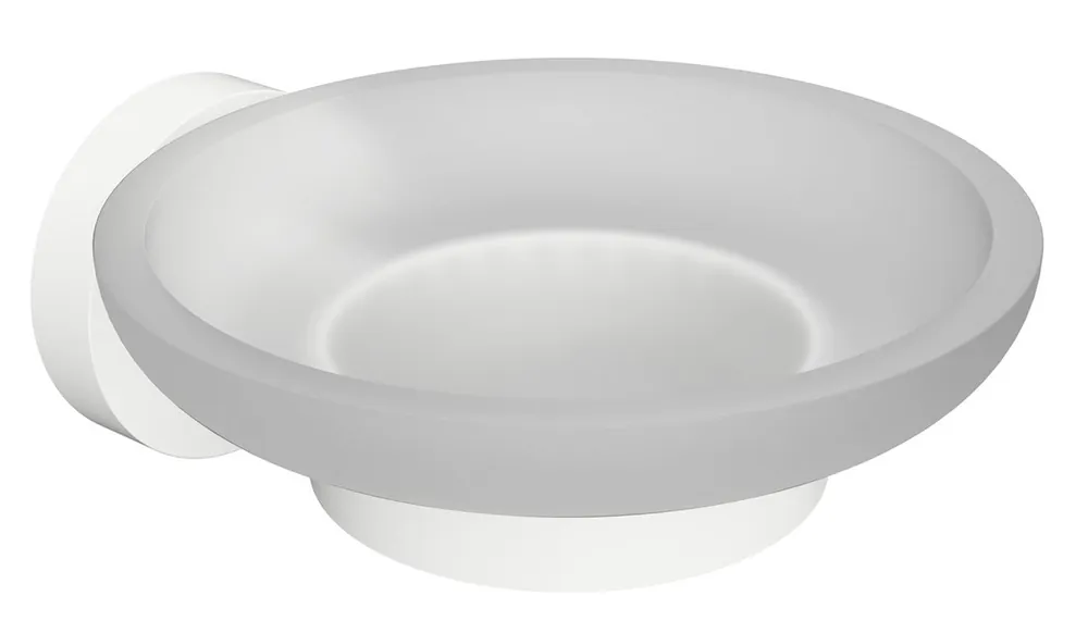 Sapho X-ROUND WHITE mýdlenka, mléčné sklo, bílá mat XR803W Doprava Zdarma