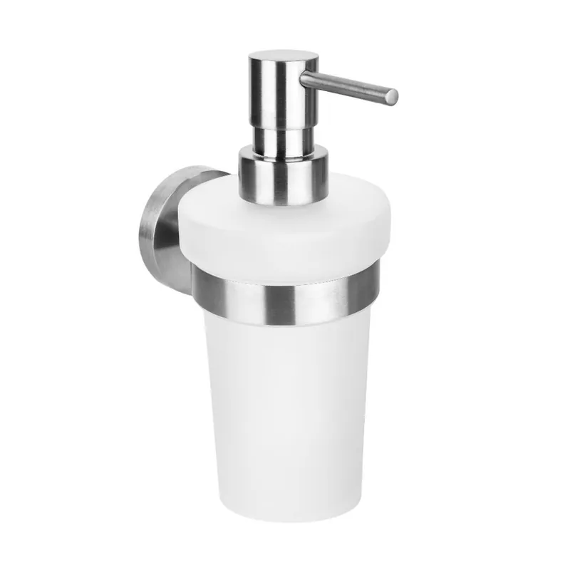 Vysoce Kvalitní Sapho X-STEEL dávkovač mýdla 230ml, mléčné sklo, nerez mat XS101