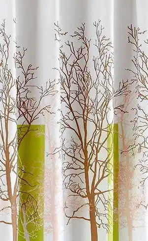 Aqualine Sprchový závěs 180x180cm, polyester, bílá/zelená, strom ZP009/180 Sezónní Sleva