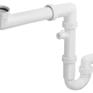 Bruckner Dřezový sifon šetřící místo s odbočkou 6/4", DN40, bílá 155.125.0 Horká Nabídka
