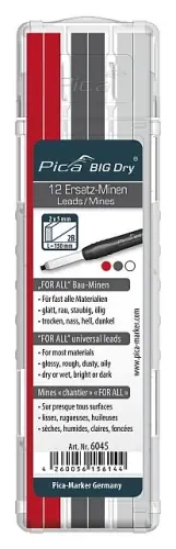 Tuhy náhradní hranaté pro PICA BIG DRY tuha univerzál červená/černá/bílá 6045 PICA-MARKER Jen Po Omezenou Doba