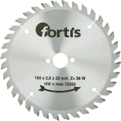 Značkový Pilový kotouč HW 160 x 2,8 x 20 mm Z36W Fortis 4317784784733