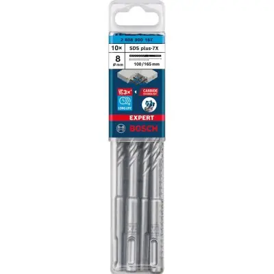Novinka Příklepový vrták EXPERT 8 x 100 x 165 mm balení 10 ks SDS plus-7X Bosch 2608900167