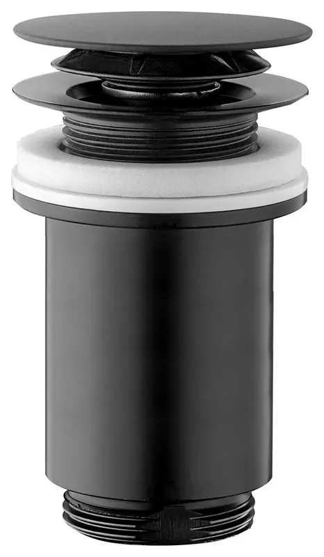 Omp Tea Umyvadlová výpust 5/4“, click-clack, velká zátka, max 80mm, černá mat 7533.370.5X Rychlé Dodání