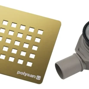 Finální Výprodej Polysan TRENECA vaničkový sifon, průměr otvoru 90mm, DN40, krytka zlato mat 84999.91
