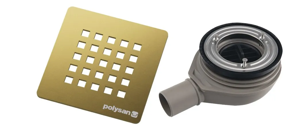 Finální Výprodej Polysan TRENECA vaničkový sifon, průměr otvoru 90mm, DN40, krytka zlato mat 84999.91