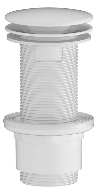 Cenový Hit Sapho Umyvadlová výpust 5/4“, neuzavíratelná, velká zátka, 10-80mm, ABS/bílá CV1232W