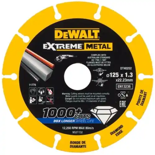 Dokud Zásoby Vydrží Diamantový kotouč 125x1,3 EXTREME METAL DT40252-QZ DEWALT