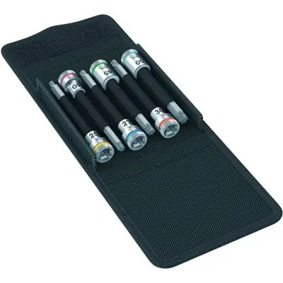 Vrácení Zdarma Sada šroubovákových hlavic s přidržovací funkcí 3/8", T25-50, dlouhé 6 ks, Wera 5003185001