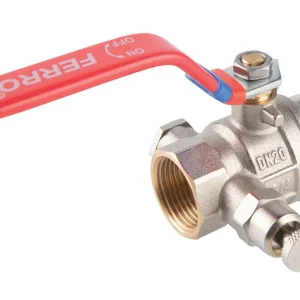 Časově Omezené Kulový plnoprůtočný kohout s vypouštěním, páka MM 1/2" KFPO1