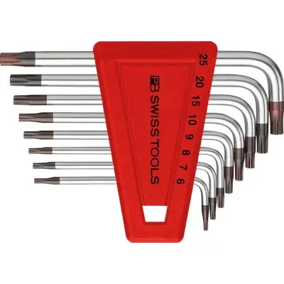 Sada úhlových klíčů pro šrouby s vnitřním TORX v plastovém držáku, 8 ks T6-T25 PB Swiss Tools PB 410.H 6-25 Rychlé Dodání