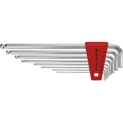 Tovární Cena Sada inbusových klíčů v plastovém držáku, 8 ks 1,5 - 8 mm, dlouhých, s kulovou hlavou PB Swiss Tools PB 212.LH-8