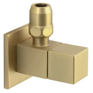 Autentický Sapho Rohový ventil s matkou, hranatý, 1/2"x3/8", zlato mat SL219