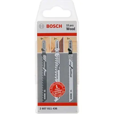 Ověřený Sada pilovych listu drevo 14 + 1 ks Bosch 2607011436