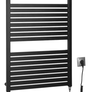 Vysoce Kvalitní Aqualine TONDI-E elektrické otopné těleso rovné 600x970 mm, 400 W, černá mat DE466T