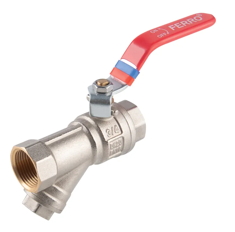 Autentický Kulový plnoprůtočný kohout s filtrem, páka MM 5/4" KFPZF4