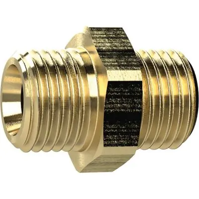 Dvojitá vsuvka, mosaz vnější závit G1/2"xG3/4" SW32mm RIEGLER 252.06 Dokud Zásoby Vydrží