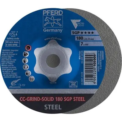 Horká Nabídka Brusný kotouč CC-Grind Solid SGP STEEL 180 mm PFERD 64187180