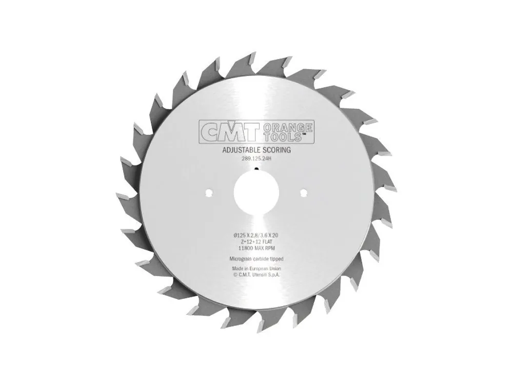 CMT Předřezový kotouč dvoudílný - D125x2,8-3,6 d22 Z12+12 HW Omezená Nabídka