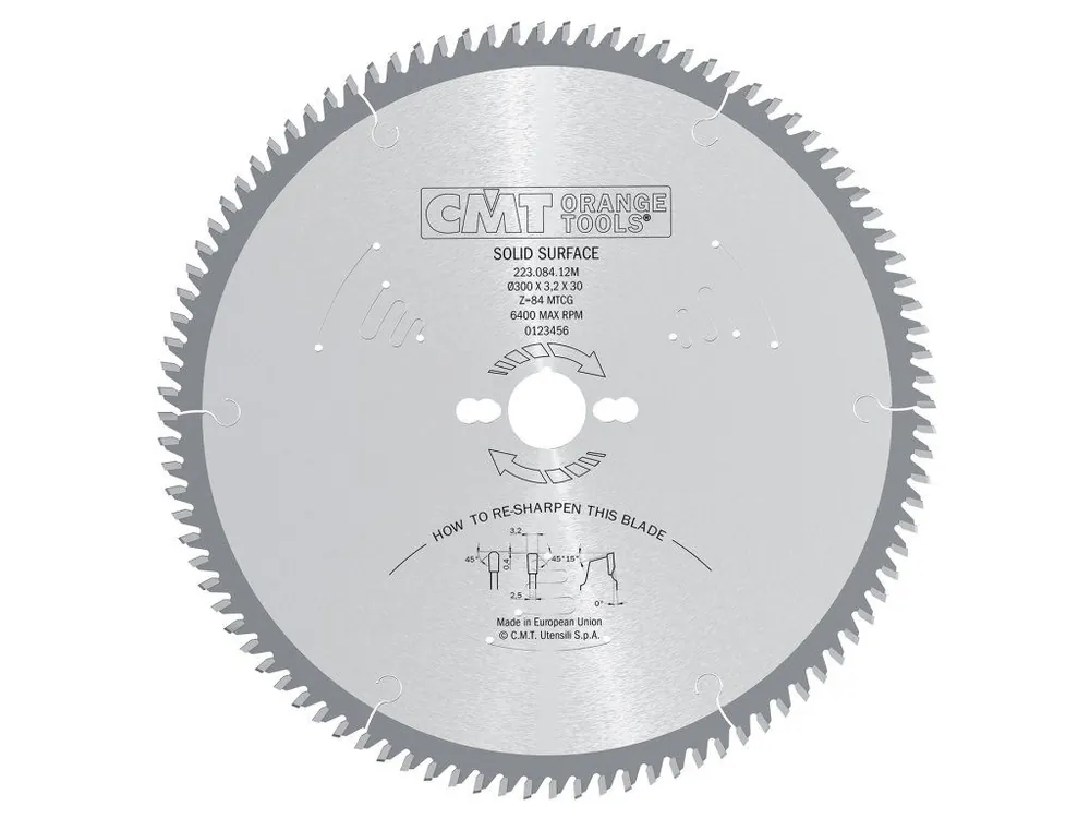 Aktuální CMT Pilový kotouč pro Corian a silnostěnné plasty - D300x3,2 d30 Z84 HW