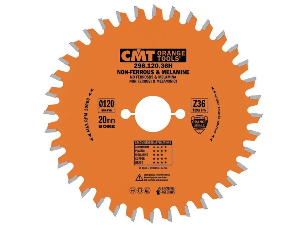 CMT Orange Pilový kotouč na lamino, plast a neželezné kovy - D120x1,8 d20 Z36 HW Speciální Cena
