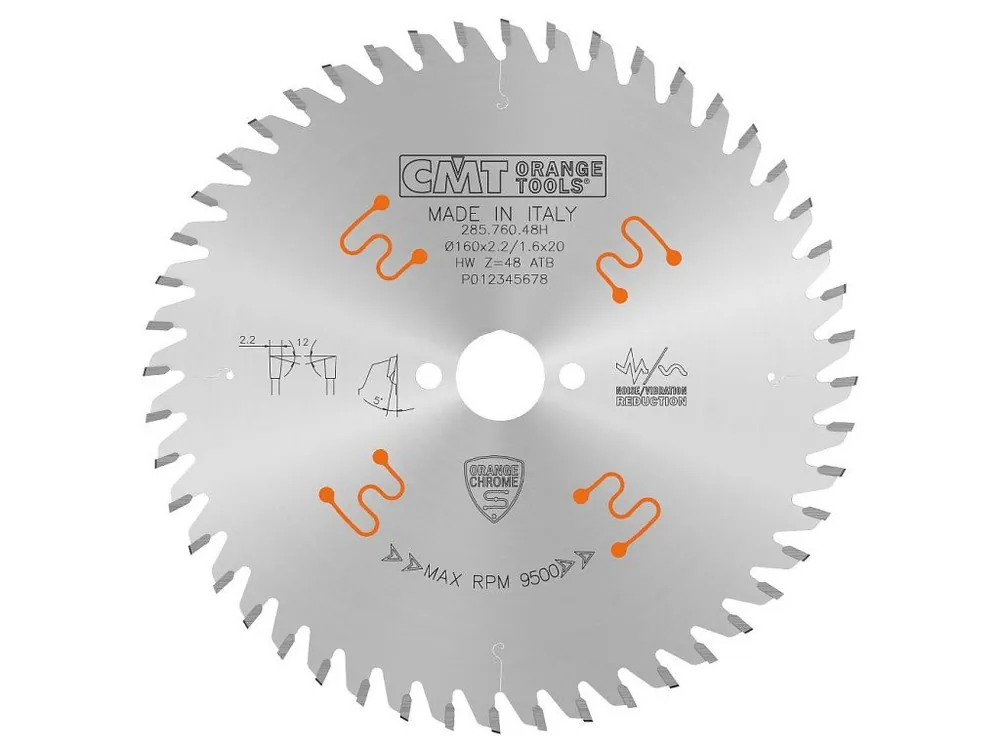 Poslední Šance CMT CHROME Pilový kotouč pro finální příčné řezy - D160x2,2 d20 Z48 HW