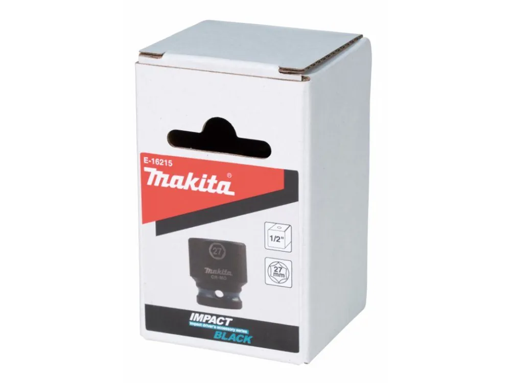 Ověřený Makita E-16215 klíč nástrčný 1/2", čtyřhran, IMPACT BLACK, 27mm