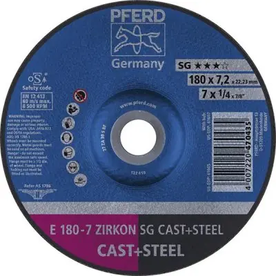 Hrubovací kotouč, prohnutý ZA30S SG 178x7,2mm PFERD E178-7 ZA30SSG Dokud Zásoby Vydrží