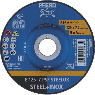 Hrubovací kotouč, prohnutý PSFSTEELOX 230x8mm PFERD E230-8 A30MPSF-INOX Nakupujte Hned