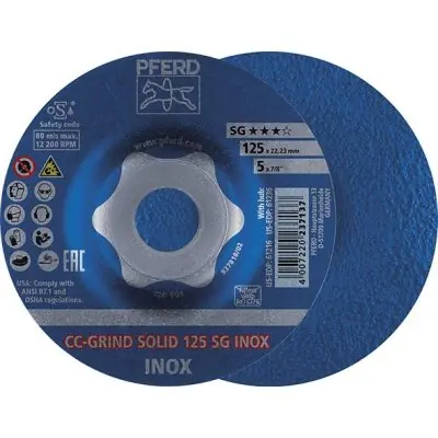 Expresní Doručení Brusný kotouč CC-Grind Solid INOX 125 mm PFERD 64186125