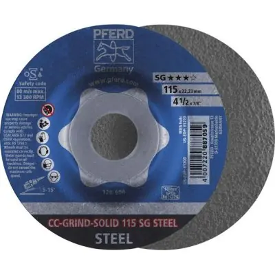 Bezpečná Platba Brusný kotouč CC-Grind Solid SG STEEL 115 mm PFERD 64185115