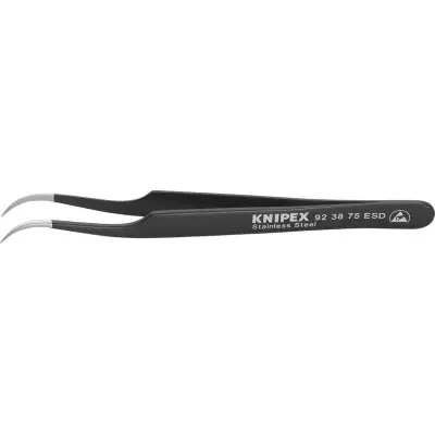 Časově Omezené Pinzeta ESD srpovitý tvar 120mm černá KNIPEX 92 38 75 ESD