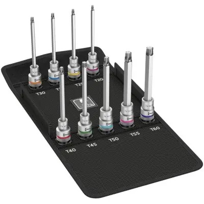 Objednat Nyní Sada šroubovákových hlavic dlouhá s přidržovací funkcí, Torx 1/2" 9 ks, Wera 5004212001